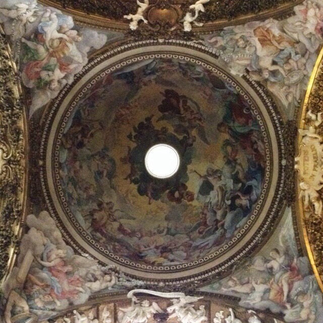 Looking up at Santa Maria della Vittoria. These colors, ahhh. 
